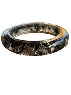 Victoria's Secret Fashion Show Black Lace in Lucite Bangle Bracelet